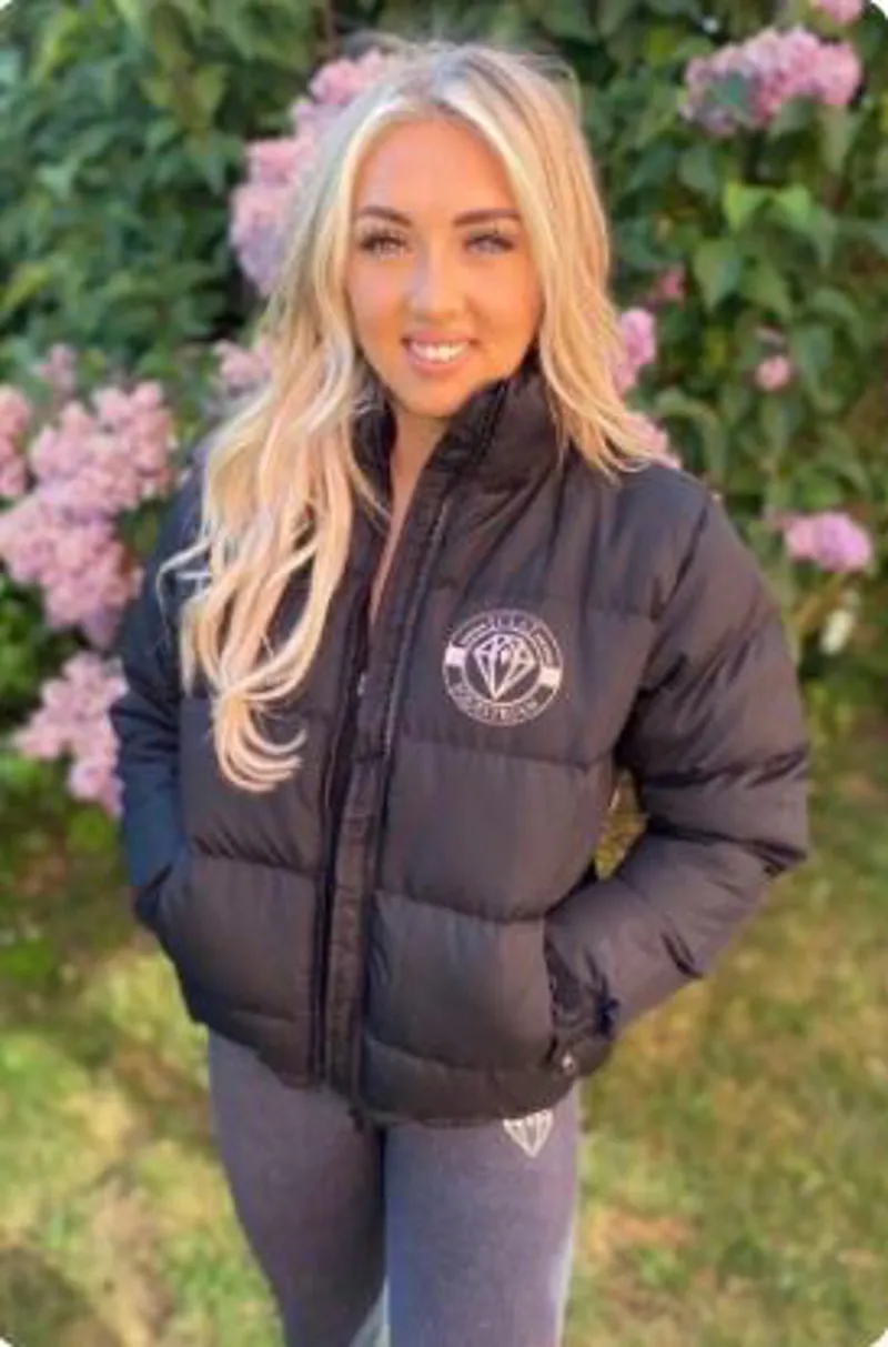 Eclat Equestrian Puffer Jacket - Black